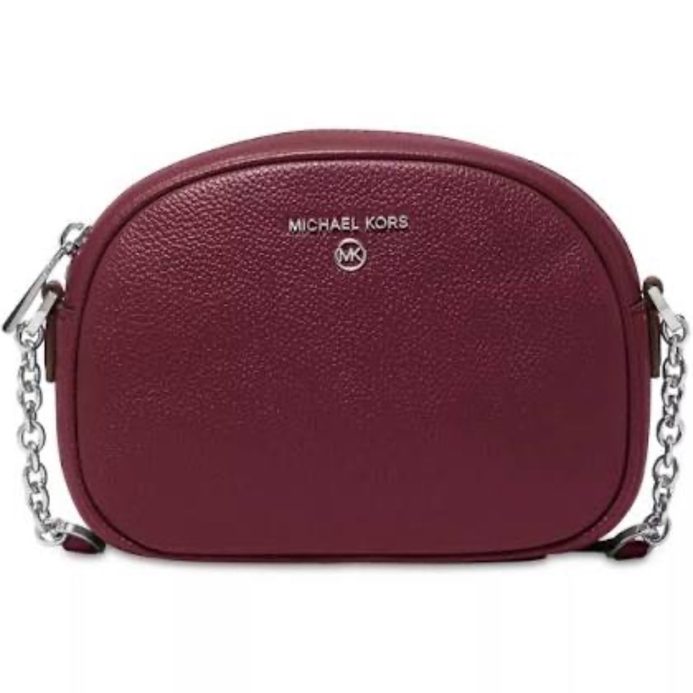 Michael Kors Small Oval Camera Crossbody Merlot